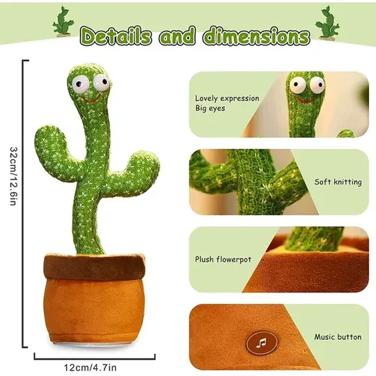 Cute Dancing and Talking Cactus Toy - Image 4